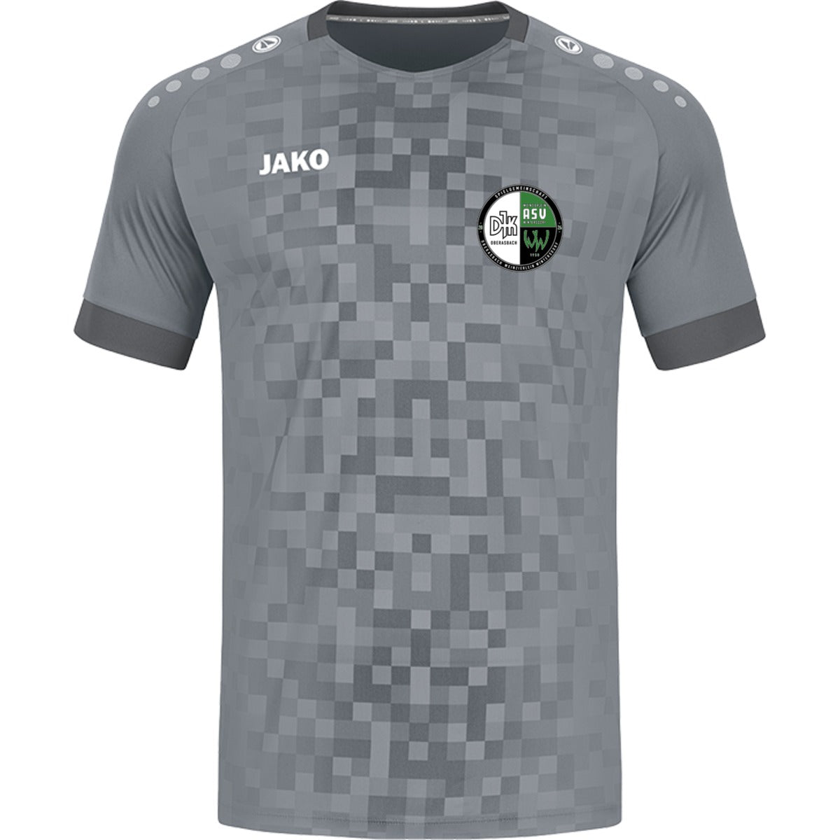 4241-Jako-Pixel-Unisex – Vereinslogo herzseitig Steingrau Vorderseite