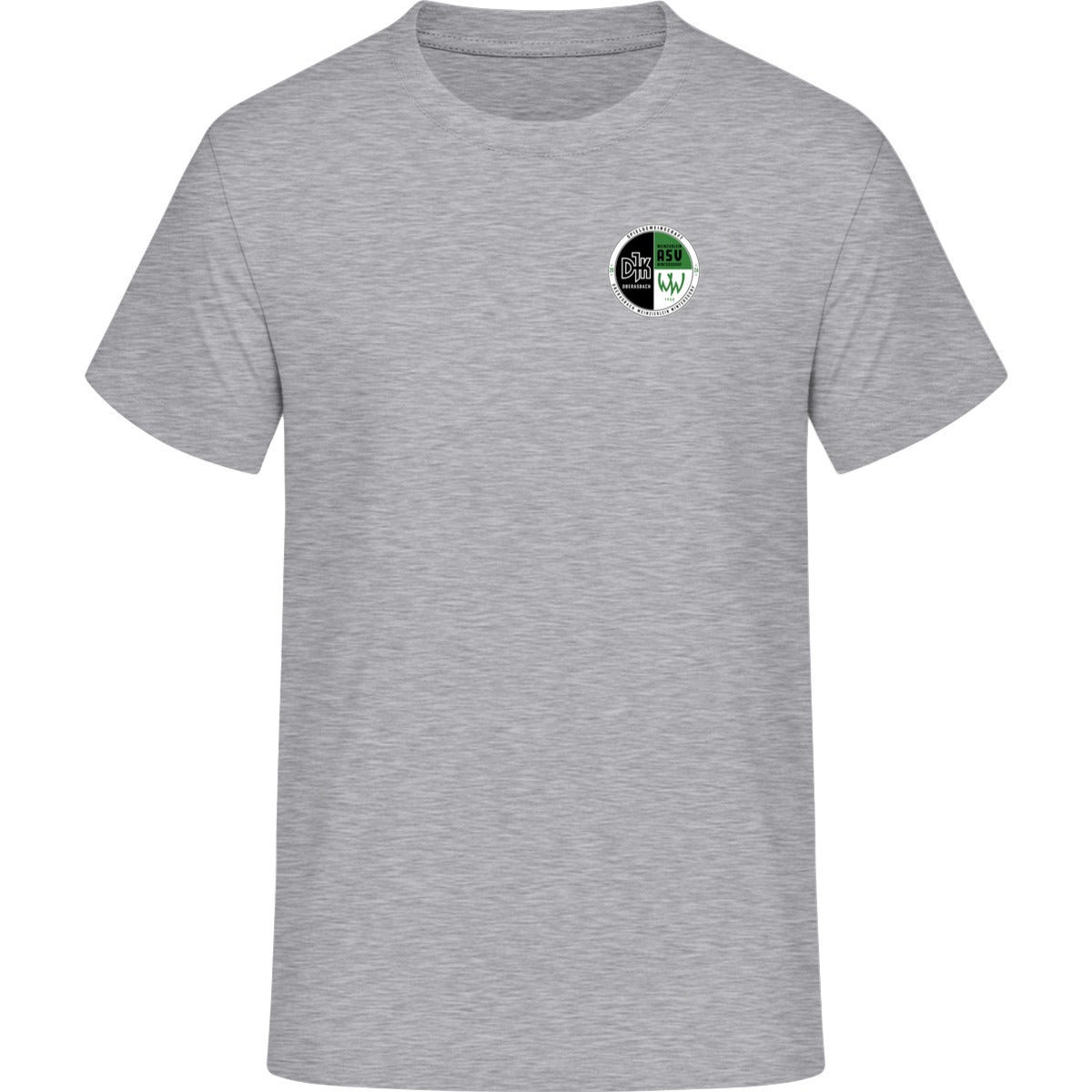 NO. 293 HAKRO T-SHIRT HEAVY – Vereinslogo herzseitig Ash meliert Vorderseite
