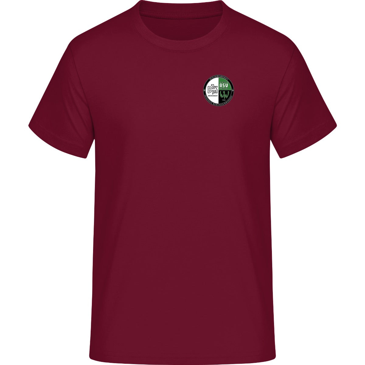 NO. 293 HAKRO T-SHIRT HEAVY – Vereinslogo herzseitig Weinrot Vorderseite