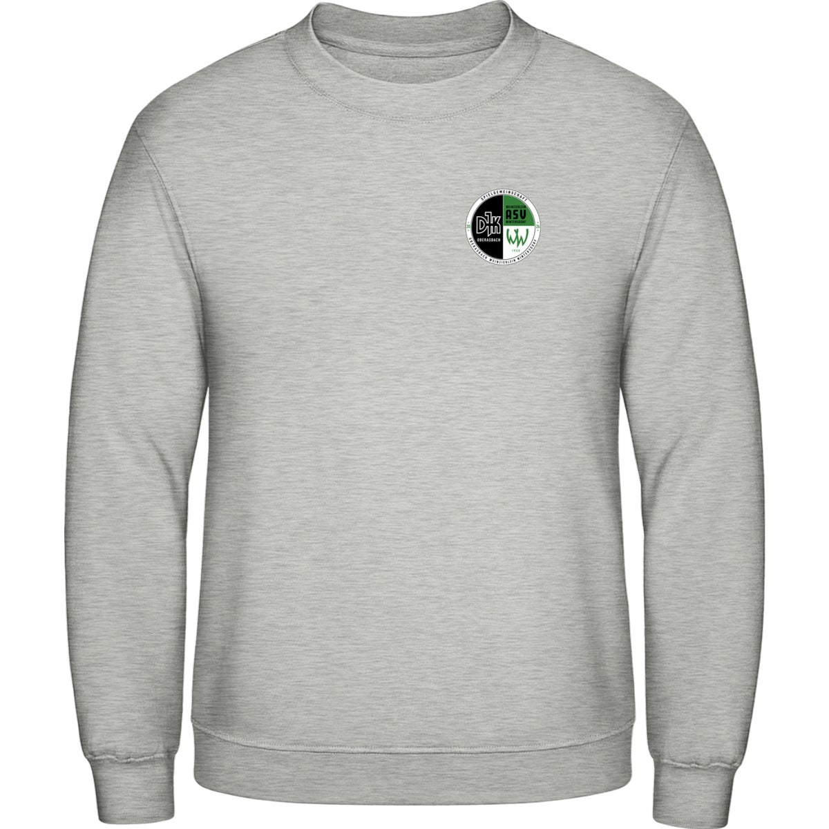 AWDis Sweat Basic Sweatshirt Herren JH030 – Vereinslogo herzseitig Ash Vorderseite