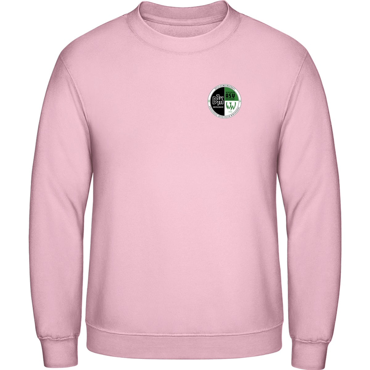 AWDis Sweat Basic Sweatshirt Herren JH030 – Vereinslogo herzseitig Baby Pink Vorderseite