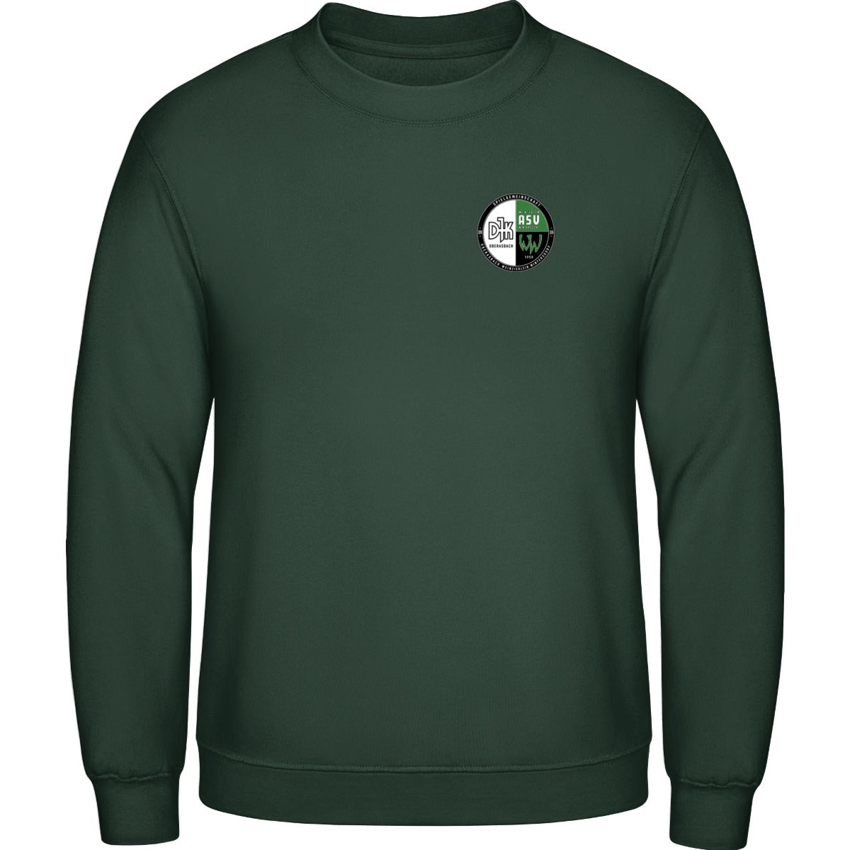 AWDis Sweat Basic Sweatshirt Herren JH030 – Vereinslogo herzseitig Bottle Green Vorderseite