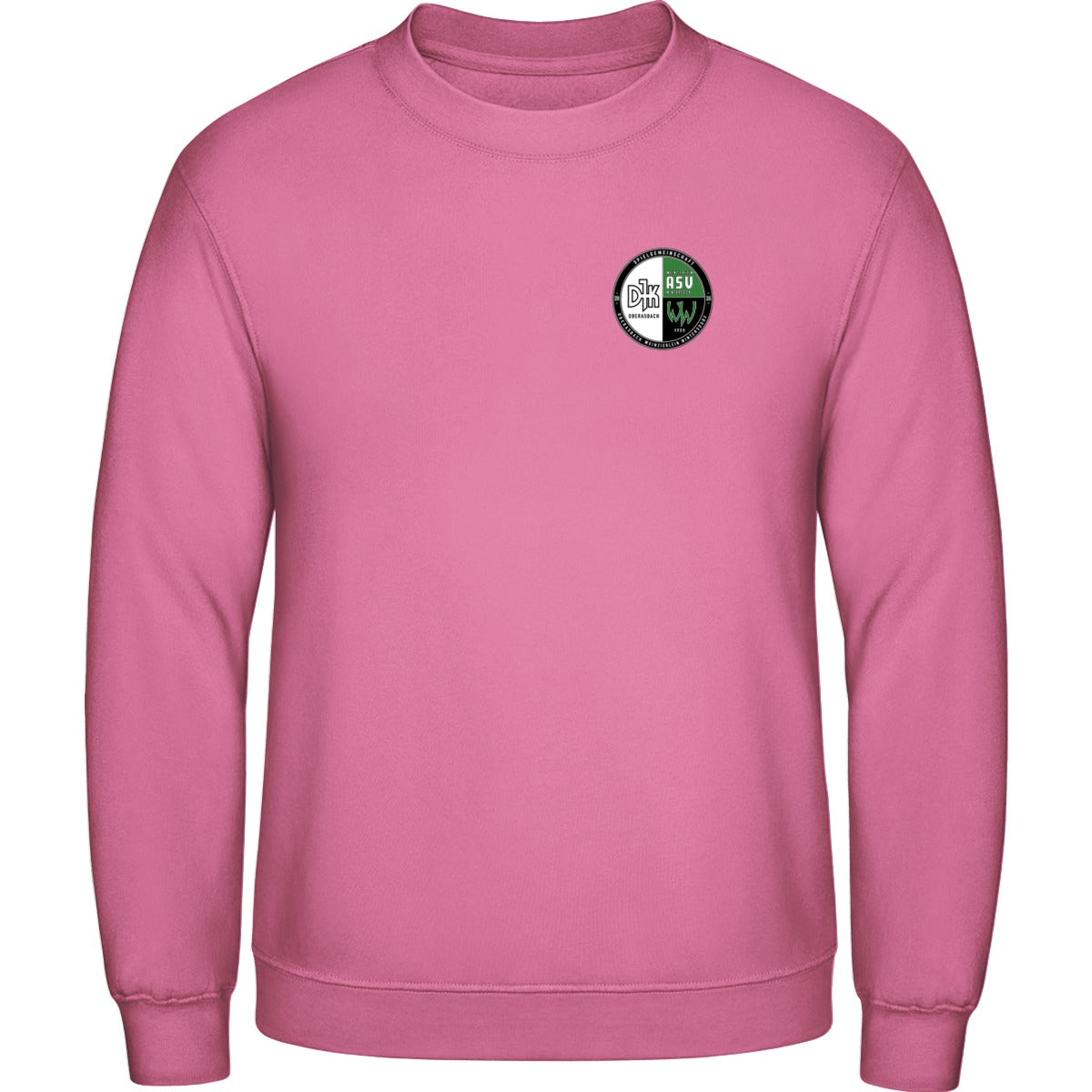 AWDis Sweat Basic Sweatshirt Herren JH030 – Vereinslogo herzseitig Candyfloss Pink Vorderseite