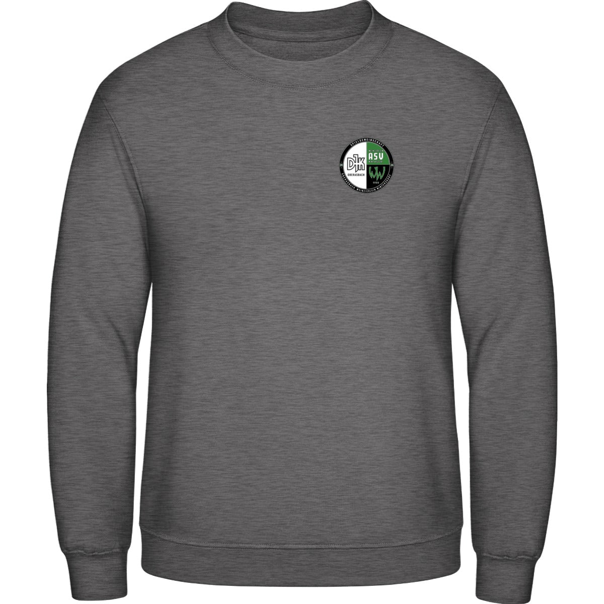 AWDis Sweat Basic Sweatshirt Herren JH030 – Vereinslogo herzseitig Charcoal Vorderseite