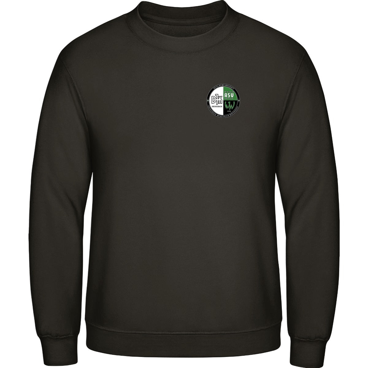 AWDis Sweat Basic Sweatshirt Herren JH030 – Vereinslogo herzseitig Deep Black Vorderseite