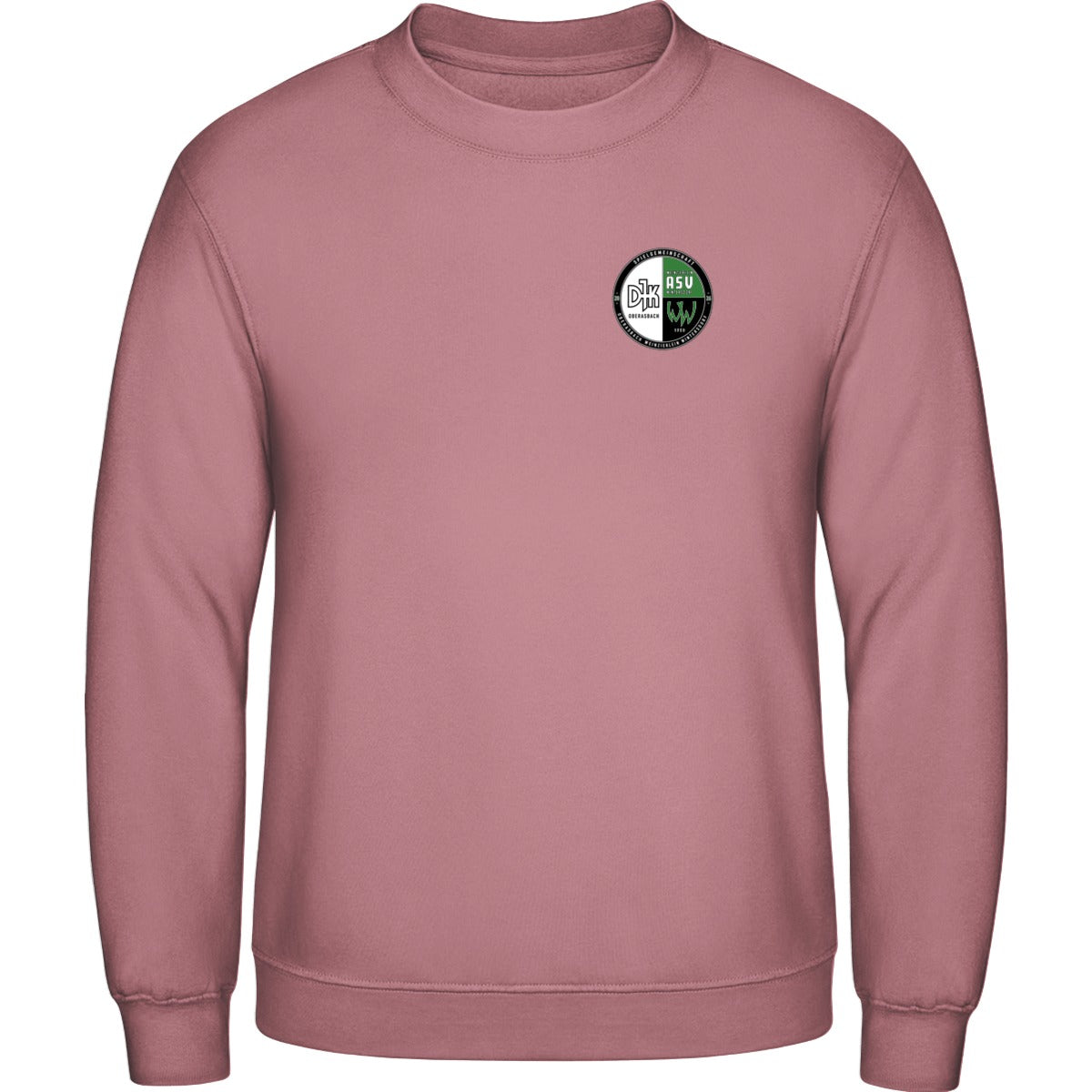 AWDis Sweat Basic Sweatshirt Herren JH030 – Vereinslogo herzseitig Dusty Pink Vorderseite