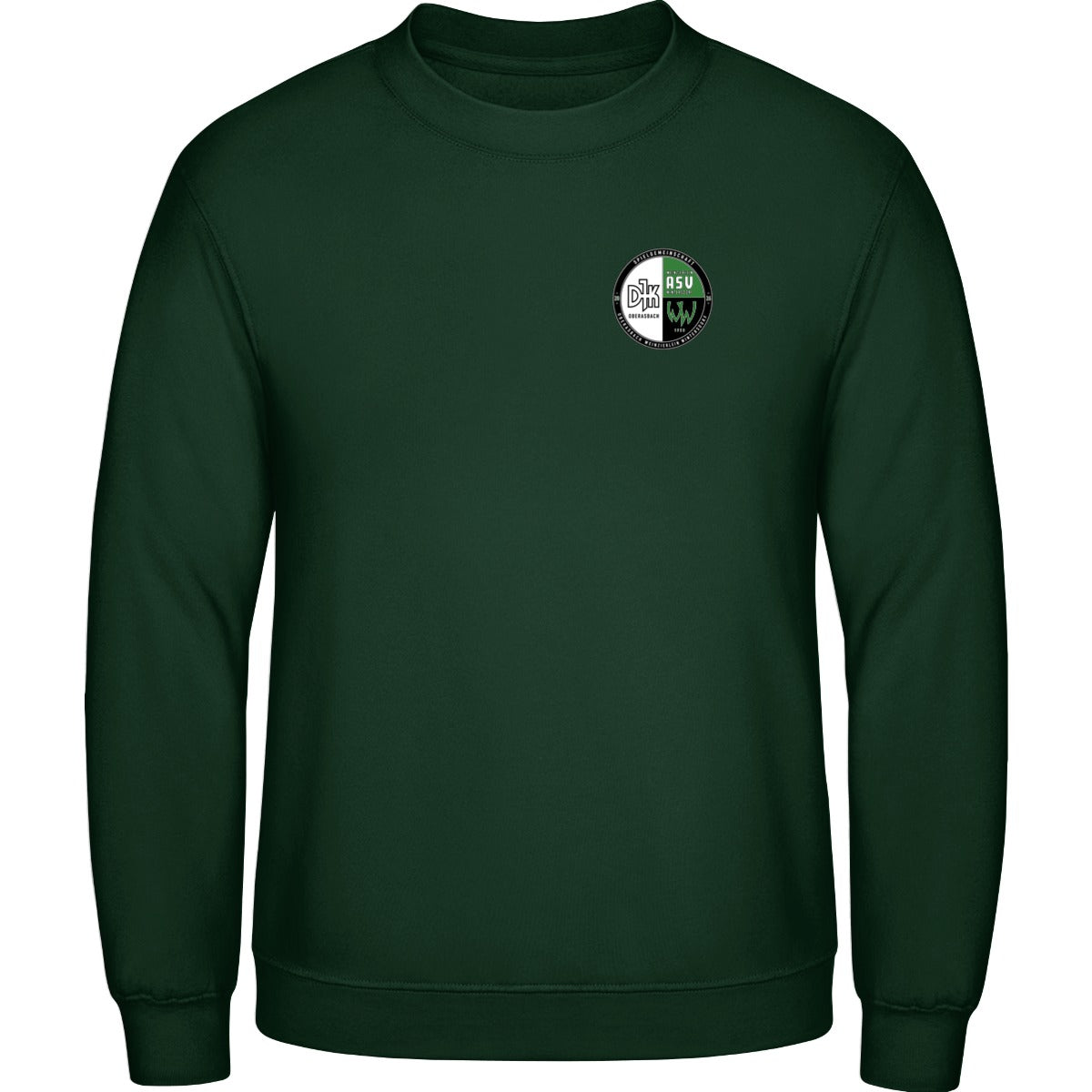 AWDis Sweat Basic Sweatshirt Herren JH030 – Vereinslogo herzseitig Forest Green Vorderseite