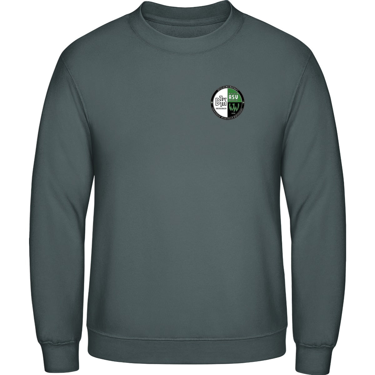 AWDis Sweat Basic Sweatshirt Herren JH030 – Vereinslogo herzseitig Graphite Heather Vorderseite