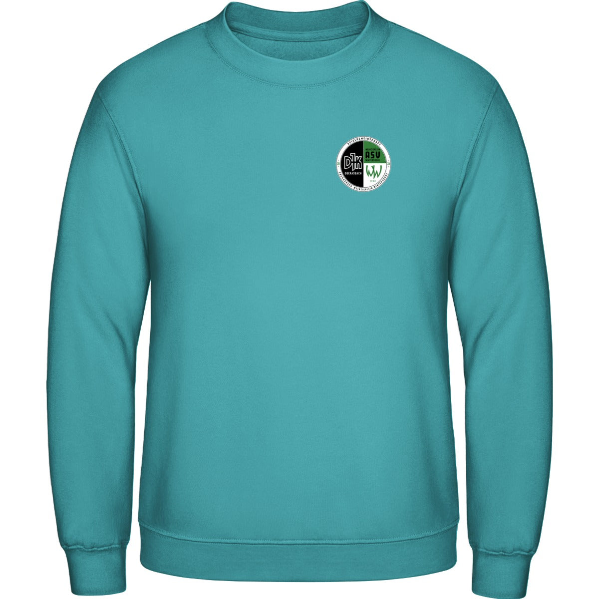 AWDis Sweat Basic Sweatshirt Herren JH030 – Vereinslogo herzseitig Hawaiian Blue Vorderseite