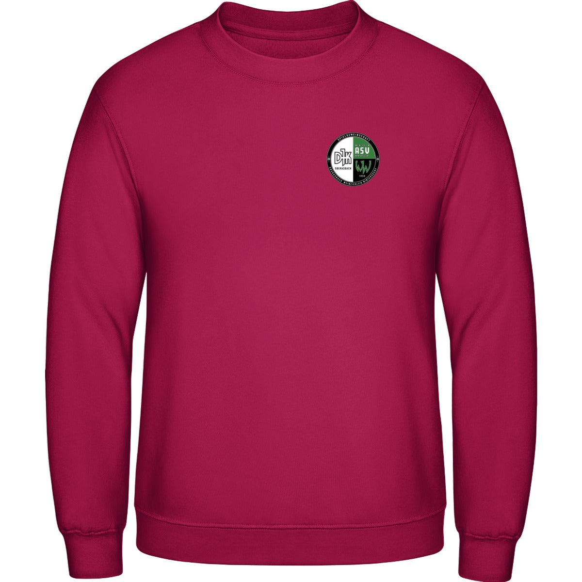 AWDis Sweat Basic Sweatshirt Herren JH030 – Vereinslogo herzseitig Hot Pink Vorderseite