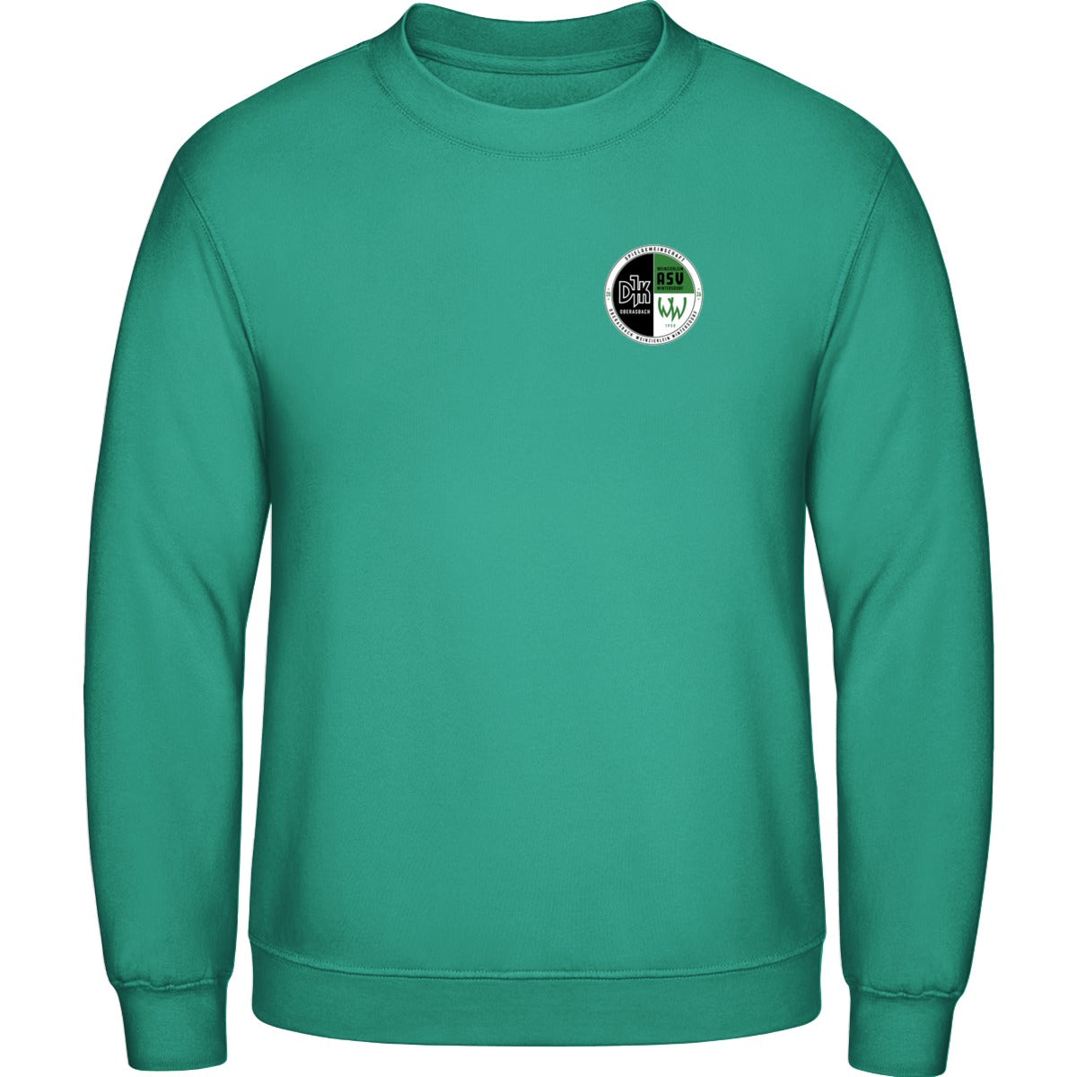 AWDis Sweat Basic Sweatshirt Herren JH030 – Vereinslogo herzseitig Lagoon Blue Vorderseite