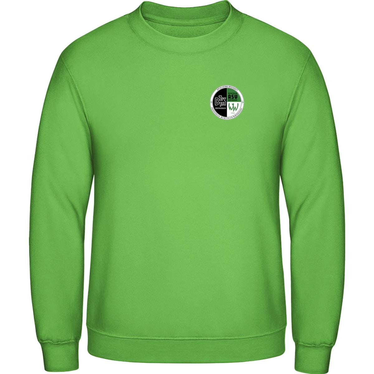 AWDis Sweat Basic Sweatshirt Herren JH030 – Vereinslogo herzseitig Lime Green Vorderseite