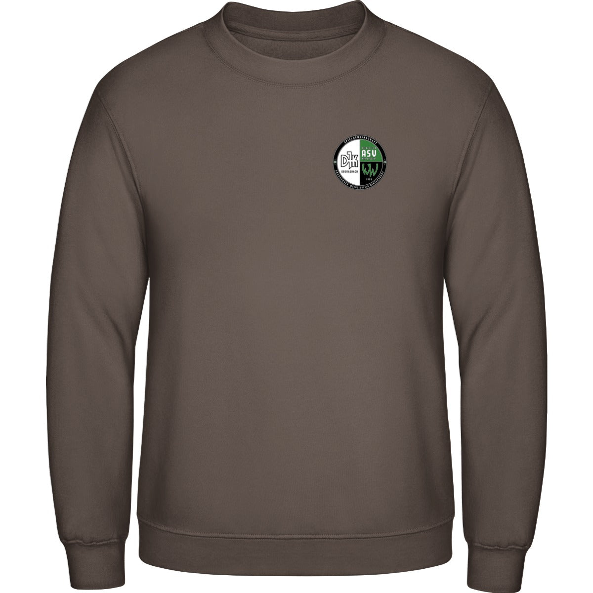 AWDis Sweat Basic Sweatshirt Herren JH030 – Vereinslogo herzseitig Mocha Brown Vorderseite