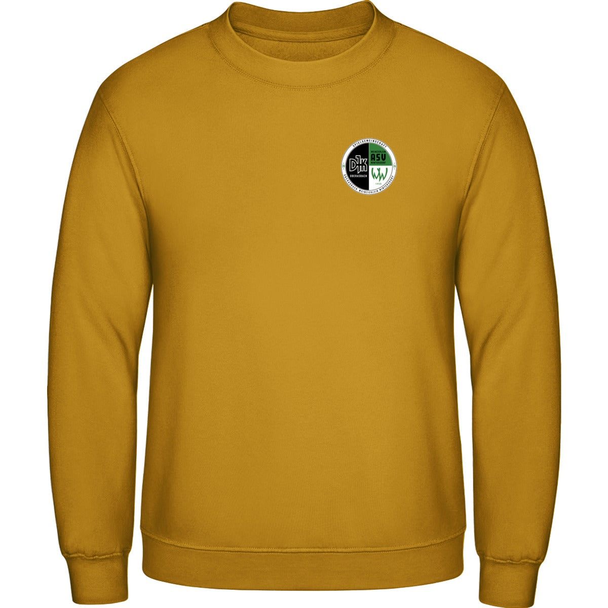 AWDis Sweat Basic Sweatshirt Herren JH030 – Vereinslogo herzseitig Mustard Vorderseite