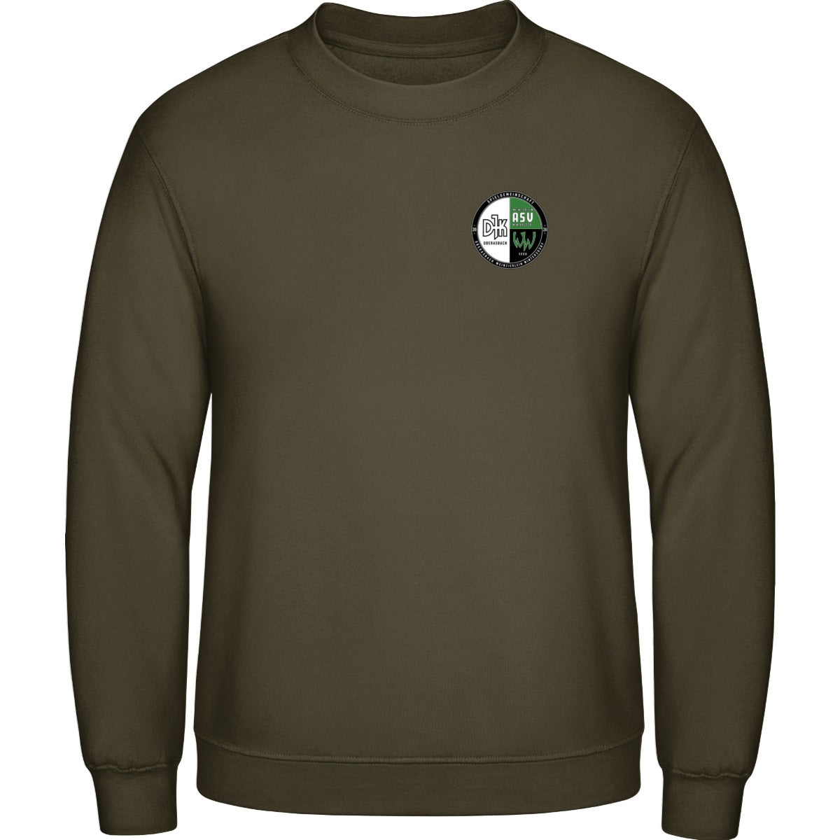 AWDis Sweat Basic Sweatshirt Herren JH030 – Vereinslogo herzseitig Olive Green Vorderseite