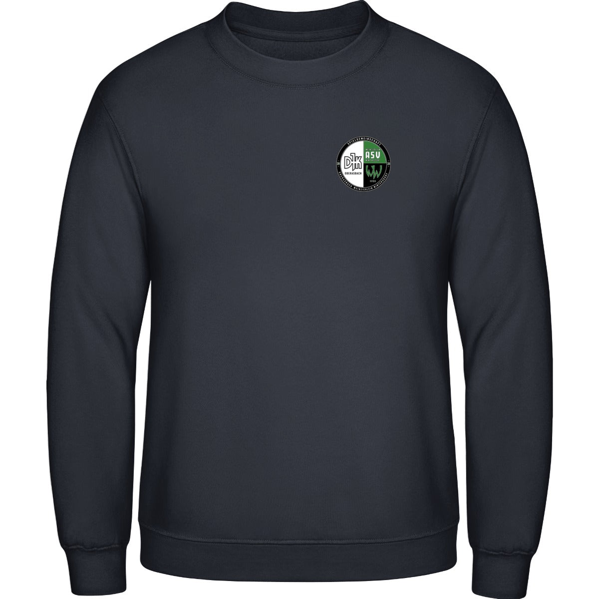 AWDis Sweat Basic Sweatshirt Herren JH030 – Vereinslogo herzseitig Oxford Navy Vorderseite