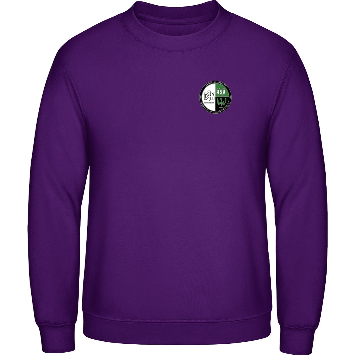 AWDis Sweat Basic Sweatshirt Herren JH030 – Vereinslogo herzseitig Purple Vorderseite