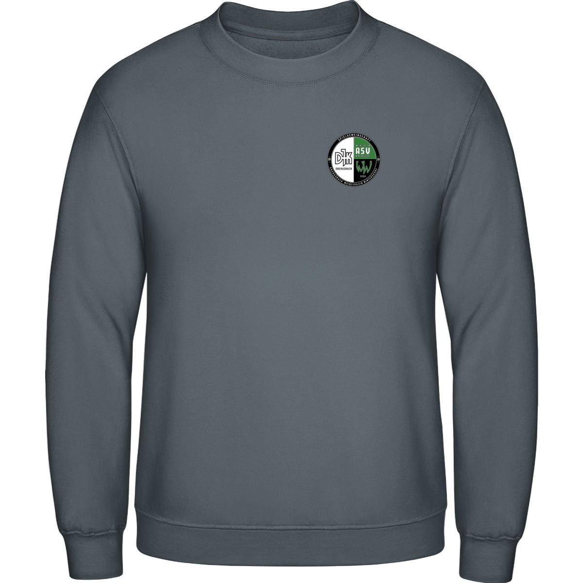 AWDis Sweat Basic Sweatshirt Herren JH030 – Vereinslogo herzseitig Steel Grey Vorderseite