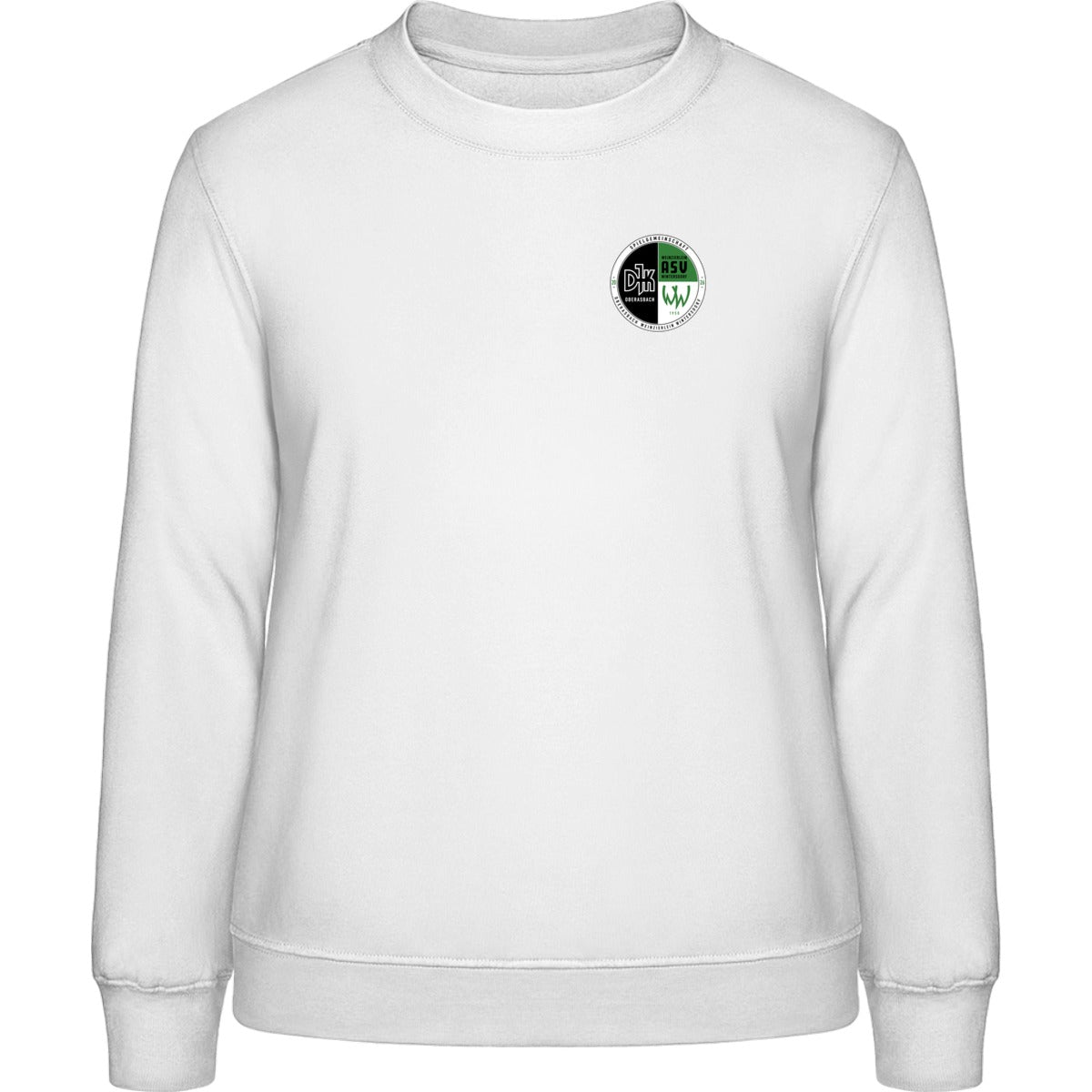AWDis Sweat Basic Sweatshirt Damen JH030F – Vereinslogo herzseitig Arctic White Vorderseite