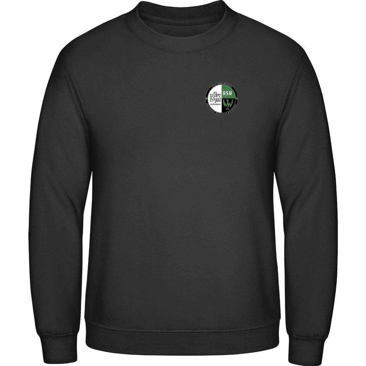 Basic Crewneck Sweatshirt BB003 – Vereinslogo herzseitig Black Vorderseite