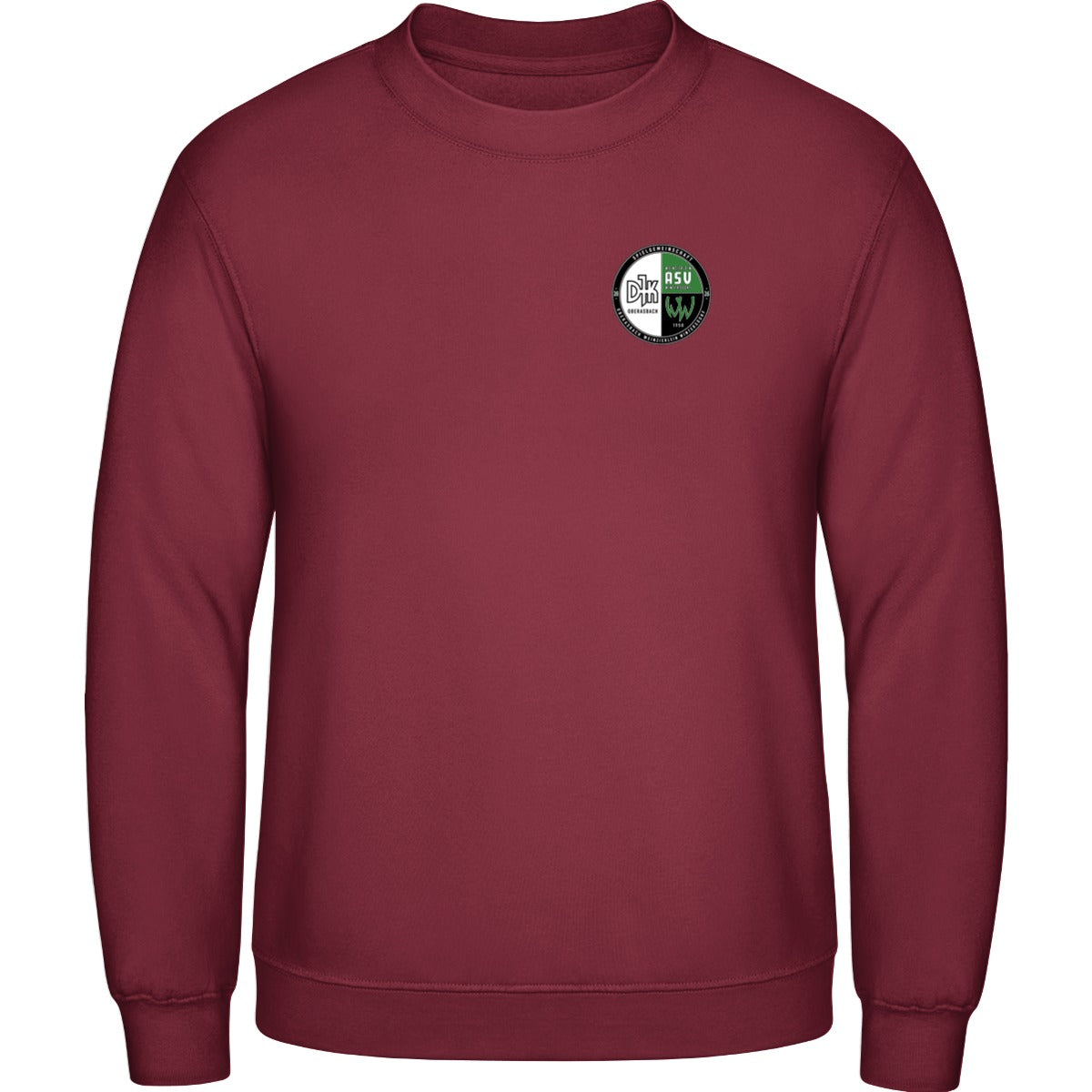 Basic Crewneck Sweatshirt BB003 – Vereinslogo herzseitig Burgundy Vorderseite