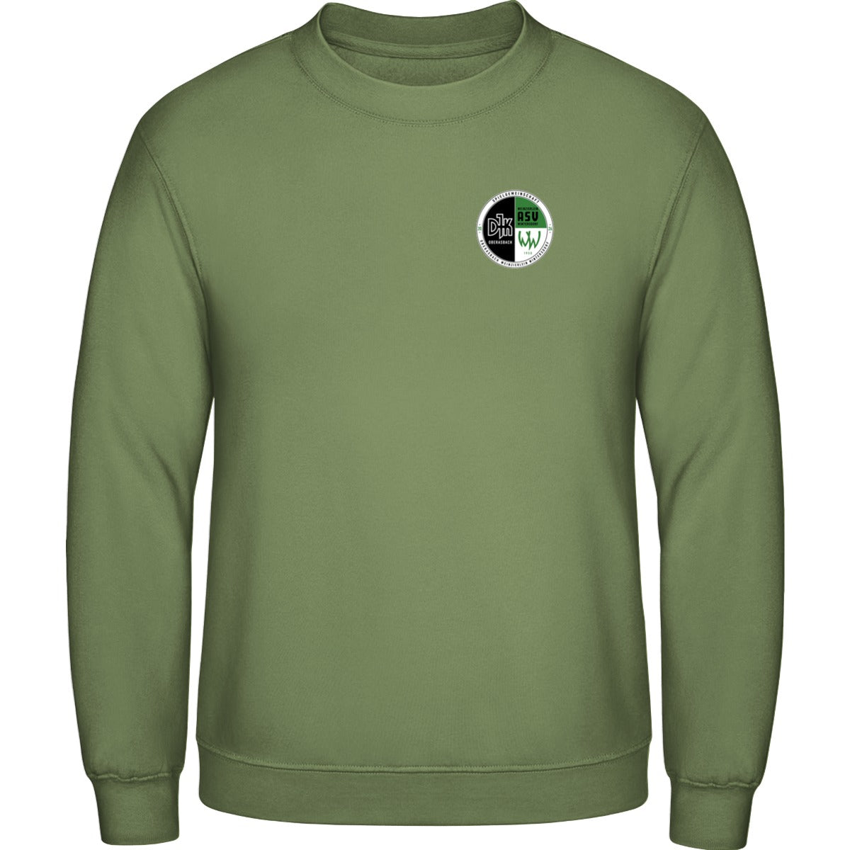 Basic Crewneck Sweatshirt BB003 – Vereinslogo herzseitig Olive Vorderseite