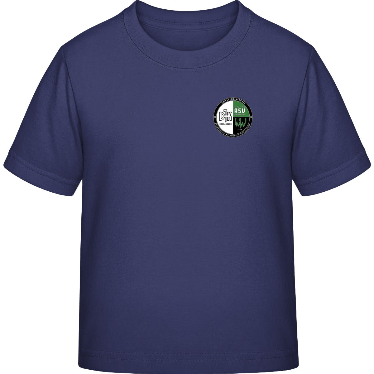B&C Exact 190 Kids T-Shirt BCTK301 – Vereinslogo herzseitig Indigo Vorderseite