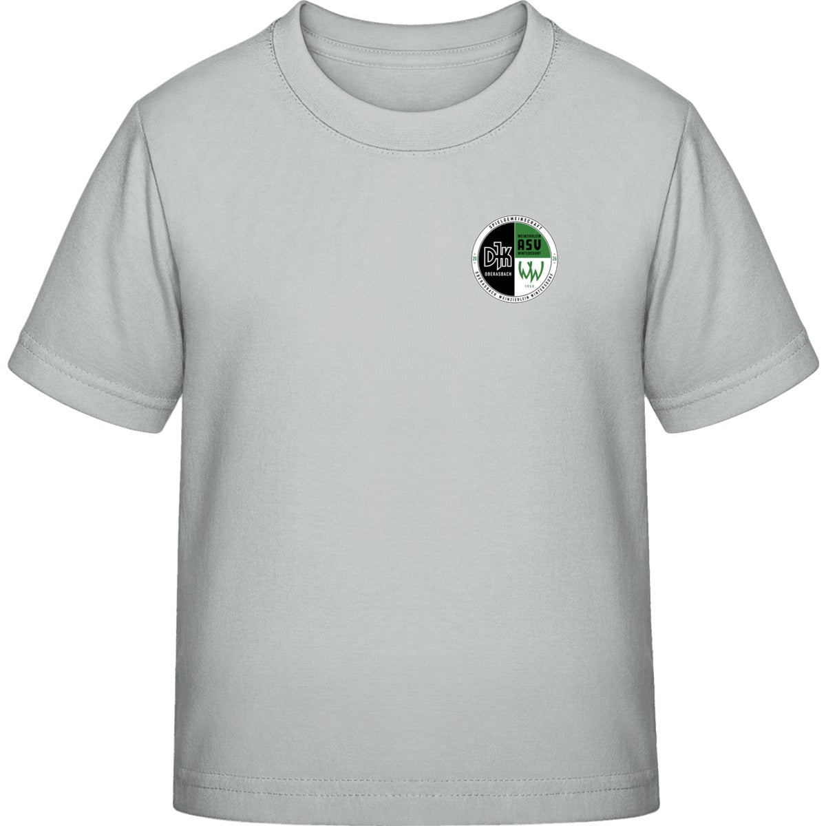B&C Exact 190 Kids T-Shirt BCTK301 – Vereinslogo herzseitig Pacific Grey Vorderseite