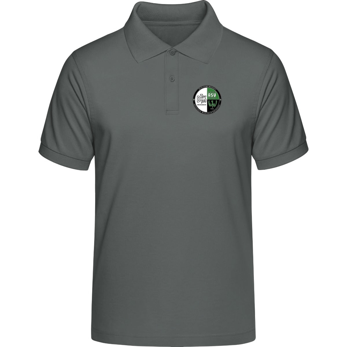 Unisex Poloshirt Prepster STPU331 – Vereinslogo herzseitig Black Heather Mid Grey Vorderseite