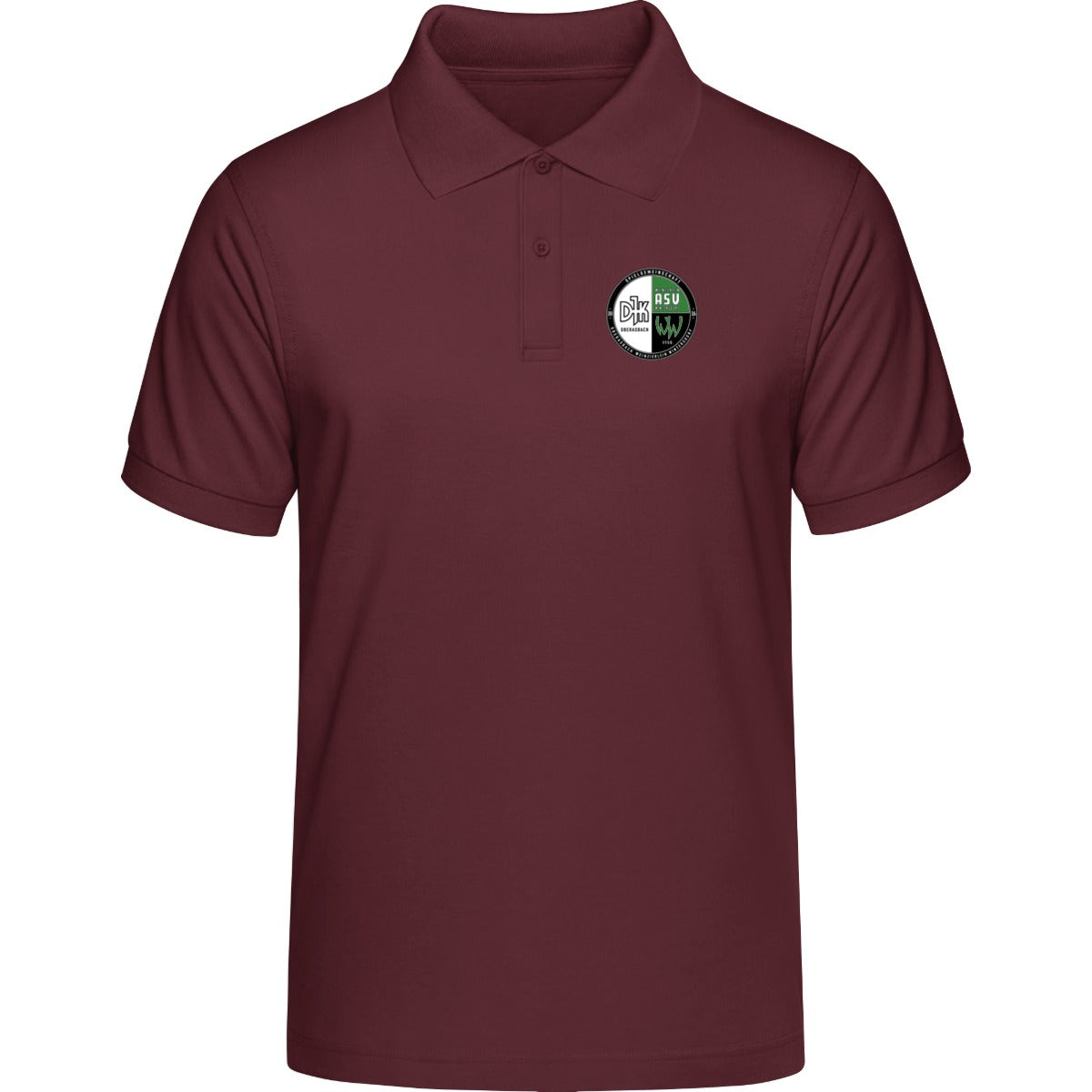 Unisex Poloshirt Prepster STPU331 – Vereinslogo herzseitig Burgundy Vorderseite
