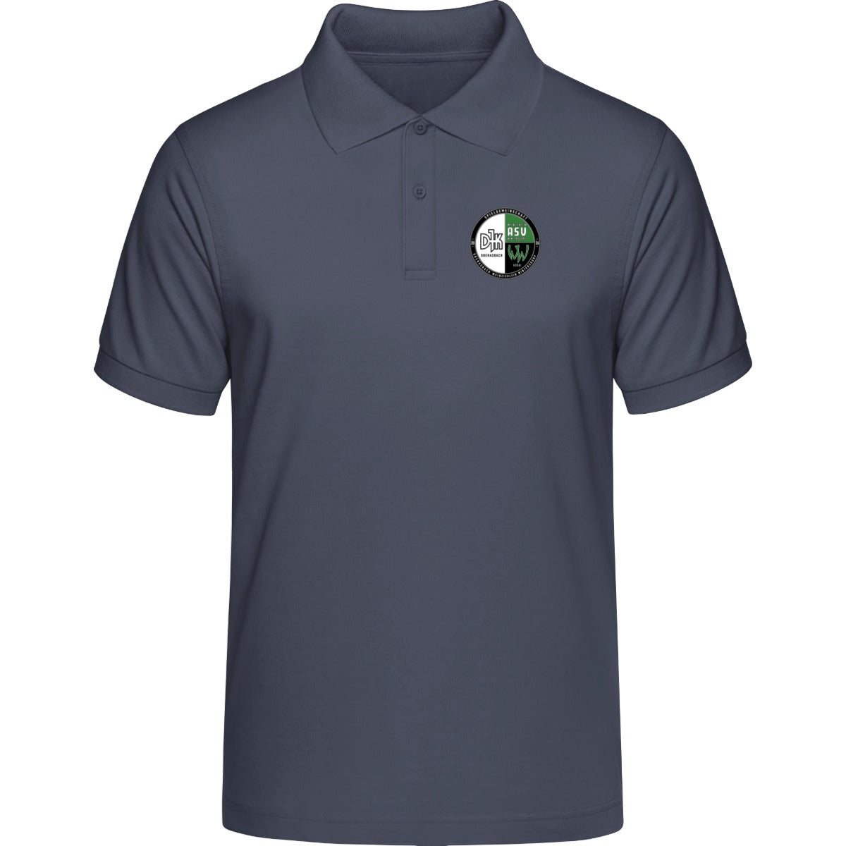 Unisex Poloshirt Prepster STPU331 – Vereinslogo herzseitig Dark Heather Blue Vorderseite