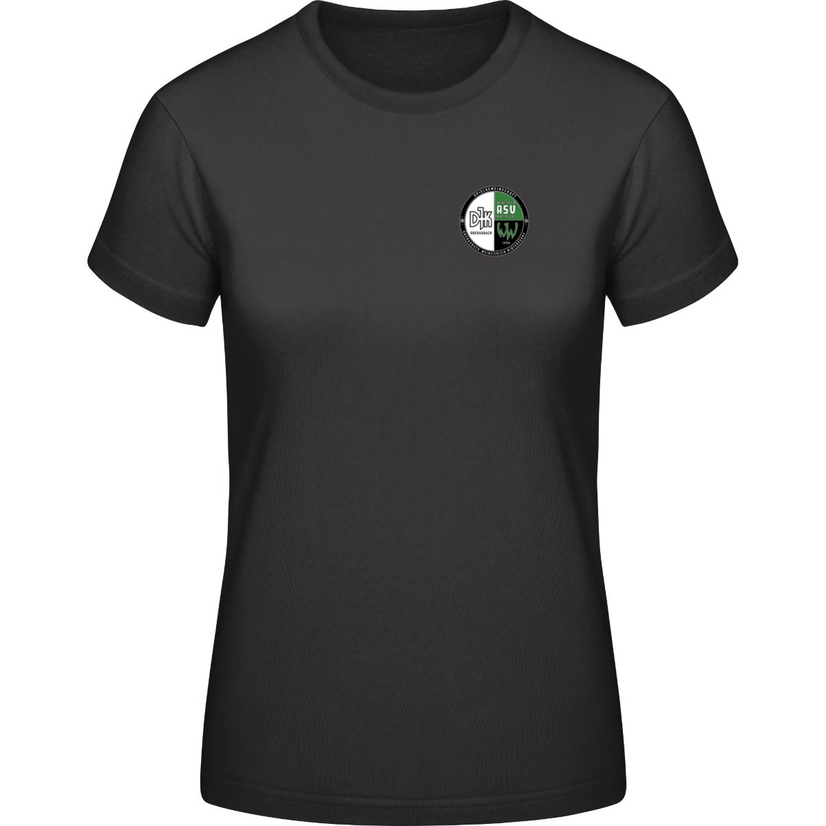 Generic Damen T-Shirt DS001W – Vereinslogo herzseitig Black Vorderseite