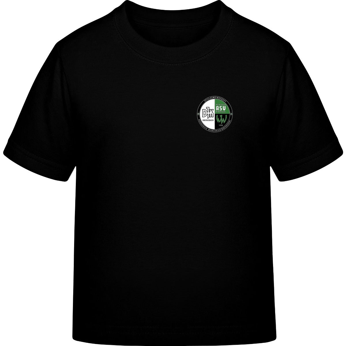 Generic Kinder T-Shirt DS001K – Vereinslogo herzseitig Black Vorderseite