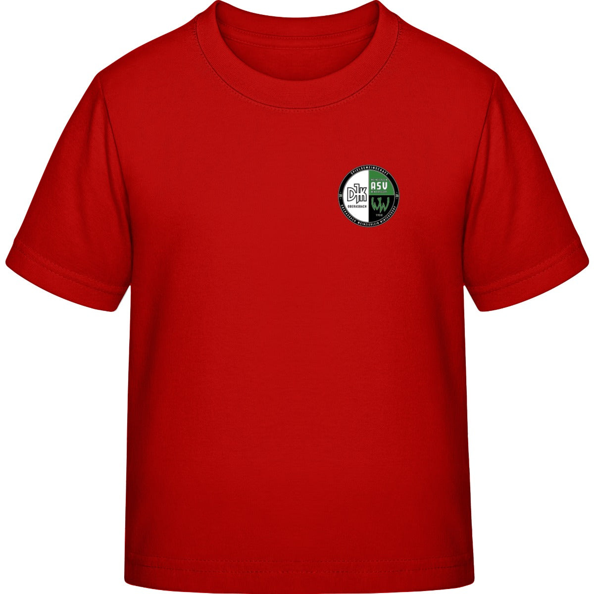 Generic Kinder T-Shirt DS001K – Vereinslogo herzseitig Rot Vorderseite