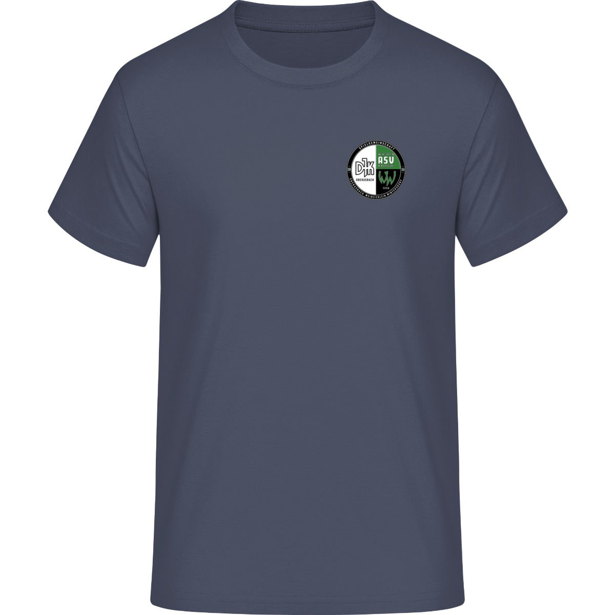 Iconic Unisex T-Shirt Creator 2.0 STTU169 – Vereinslogo herzseitig Dark Heather Blue Vorderseite