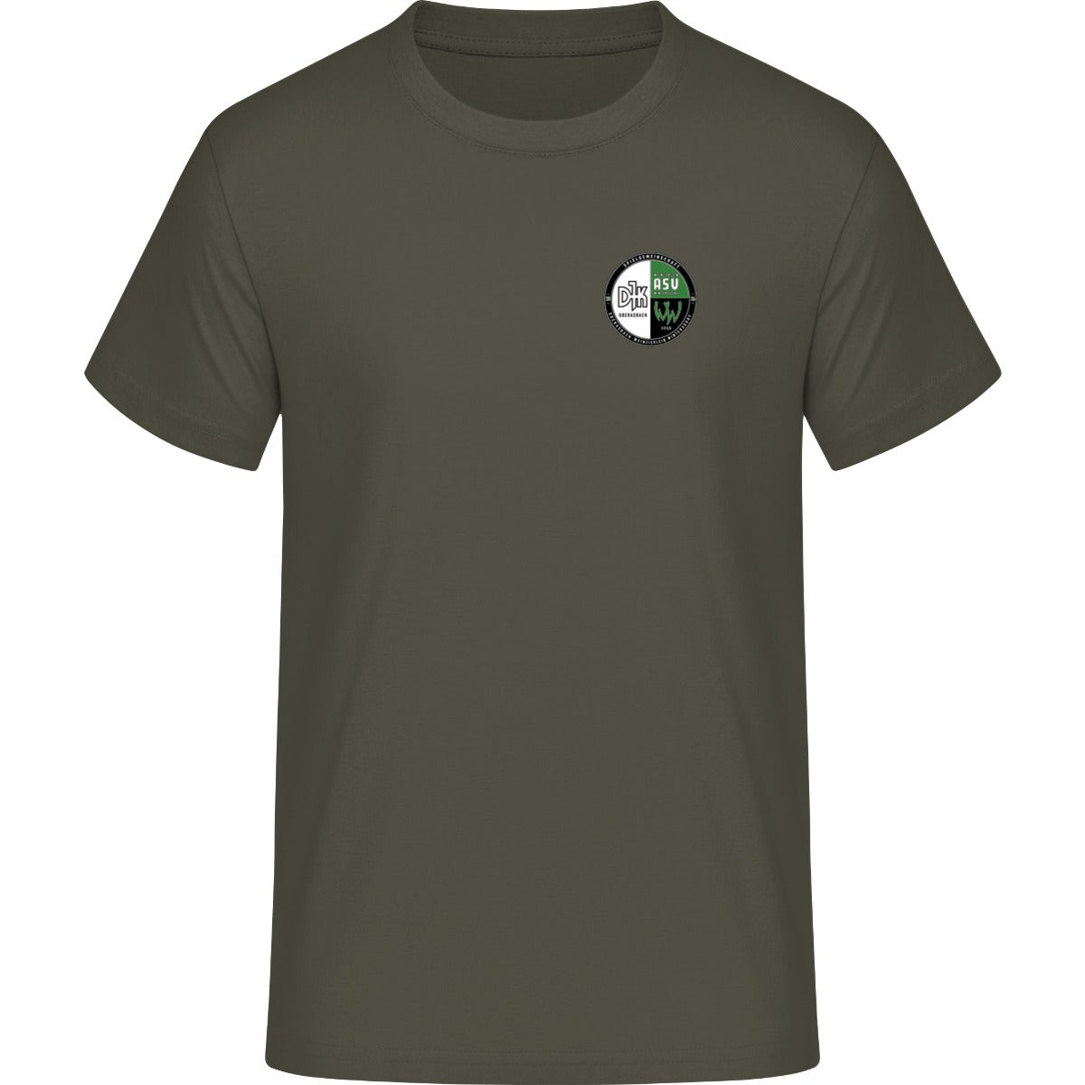 Schweres Unisex T-Shirt Sparker 2.0 STTU171 – Vereinslogo herzseitig Khaki Vorderseite