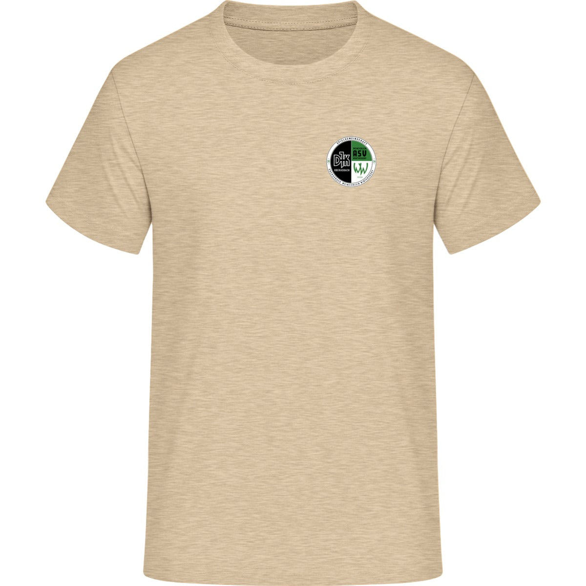 Schweres Unisex T-Shirt Sparker 2.0 STTU171 – Vereinslogo herzseitig Natural Vorderseite