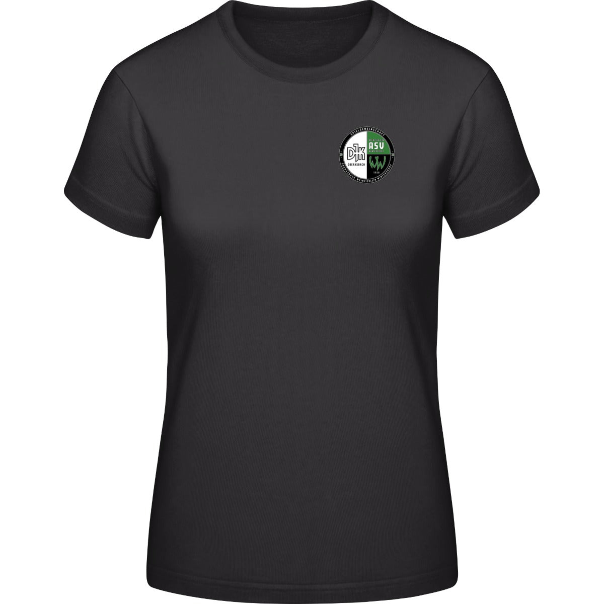 B&C #E190 T-Shirt Women – Vereinslogo herzseitig Black Vorderseite
