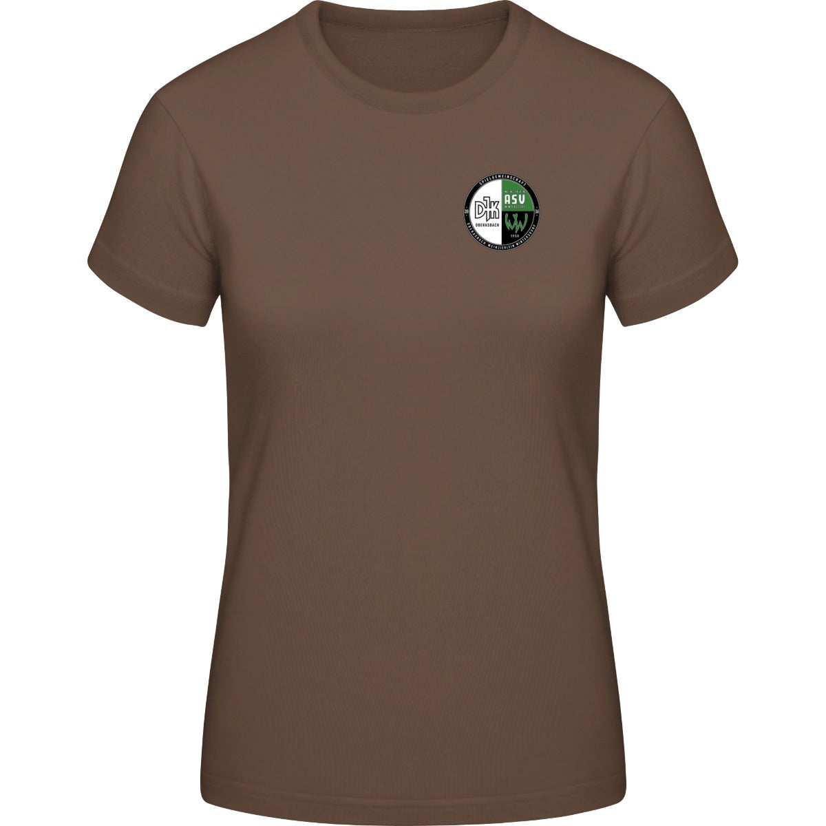 B&C #E190 T-Shirt Women – Vereinslogo herzseitig Chocolate Vorderseite