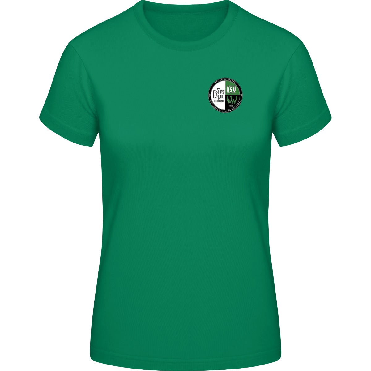 B&C #E190 T-Shirt Women – Vereinslogo herzseitig Kelly Green Vorderseite