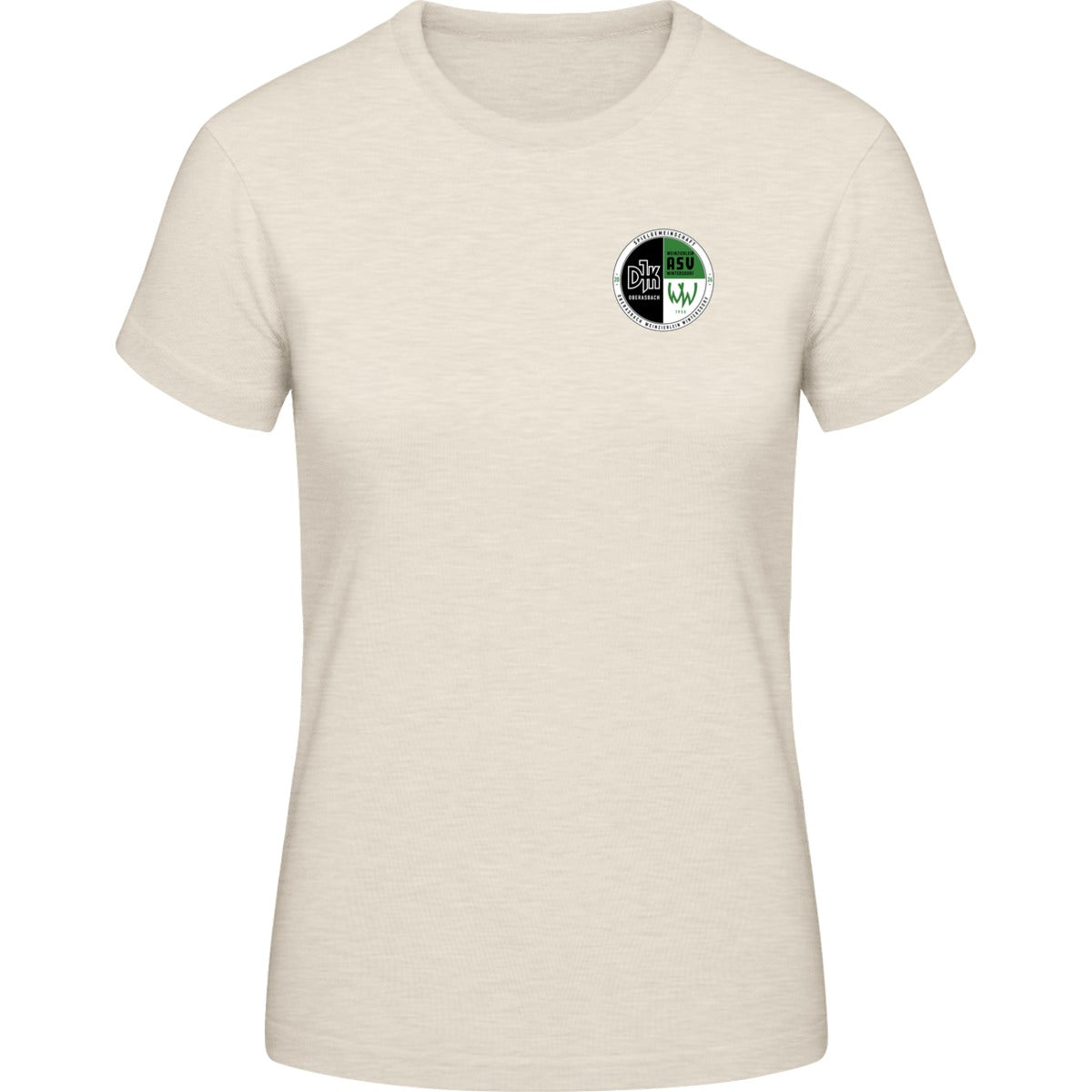 B&C #E190 T-Shirt Women – Vereinslogo herzseitig Natural Vorderseite