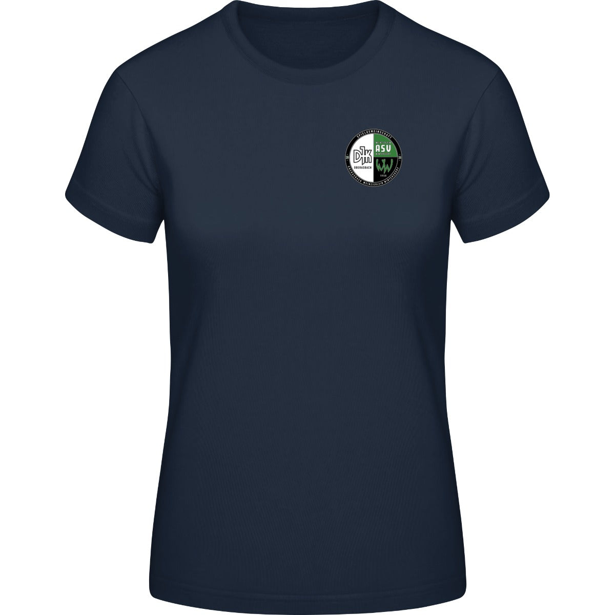 B&C #E190 T-Shirt Women – Vereinslogo herzseitig Navy Vorderseite
