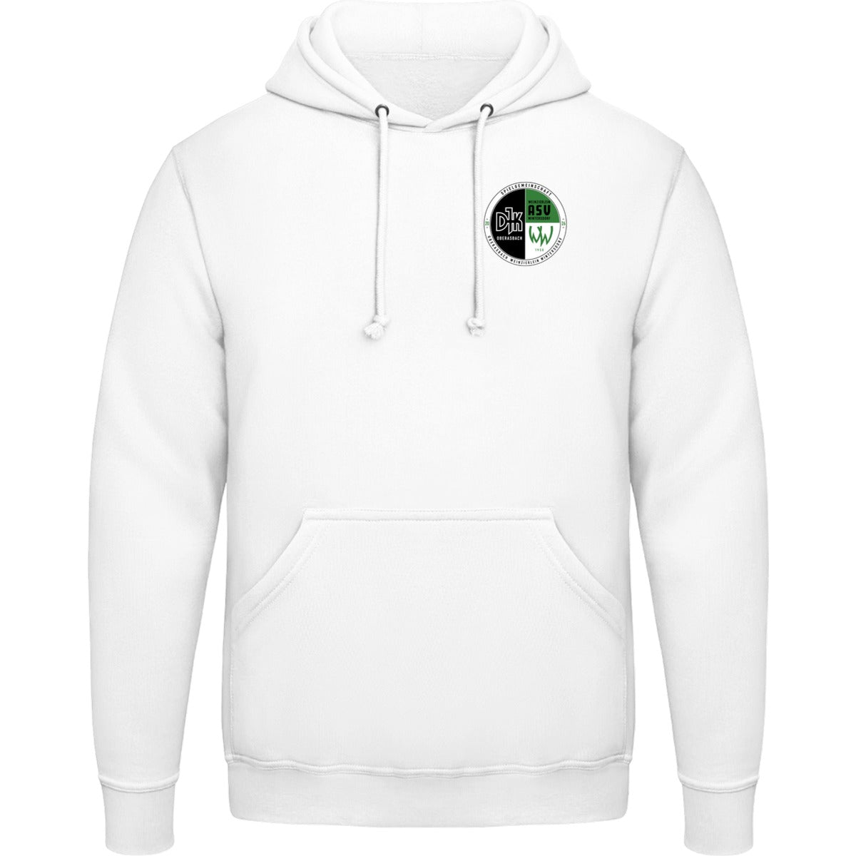 College Hoodie JH001 – Vereinslogo herzseitig Arctic White Vorderseite