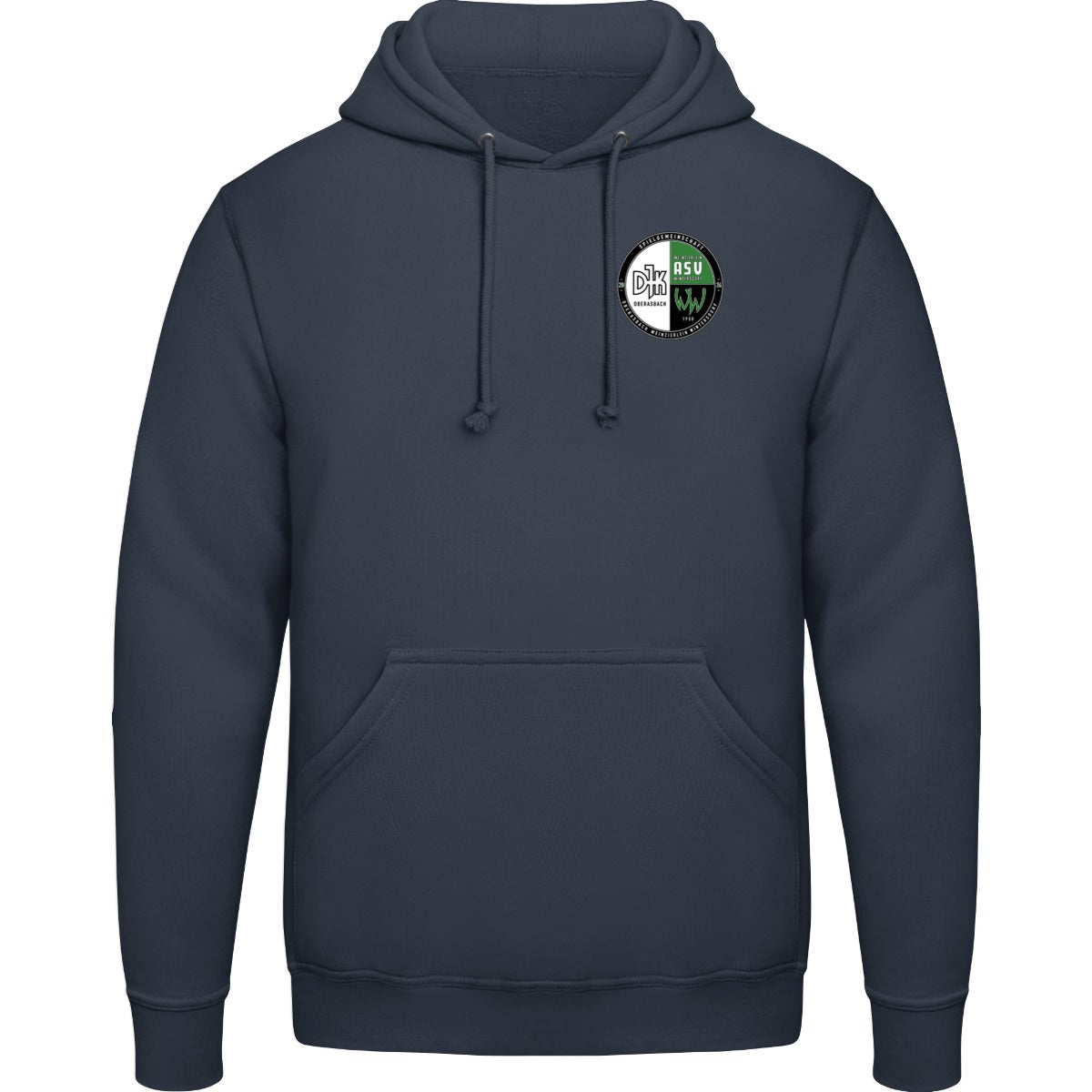 College Hoodie JH001 – Vereinslogo herzseitig Black Smoke Vorderseite