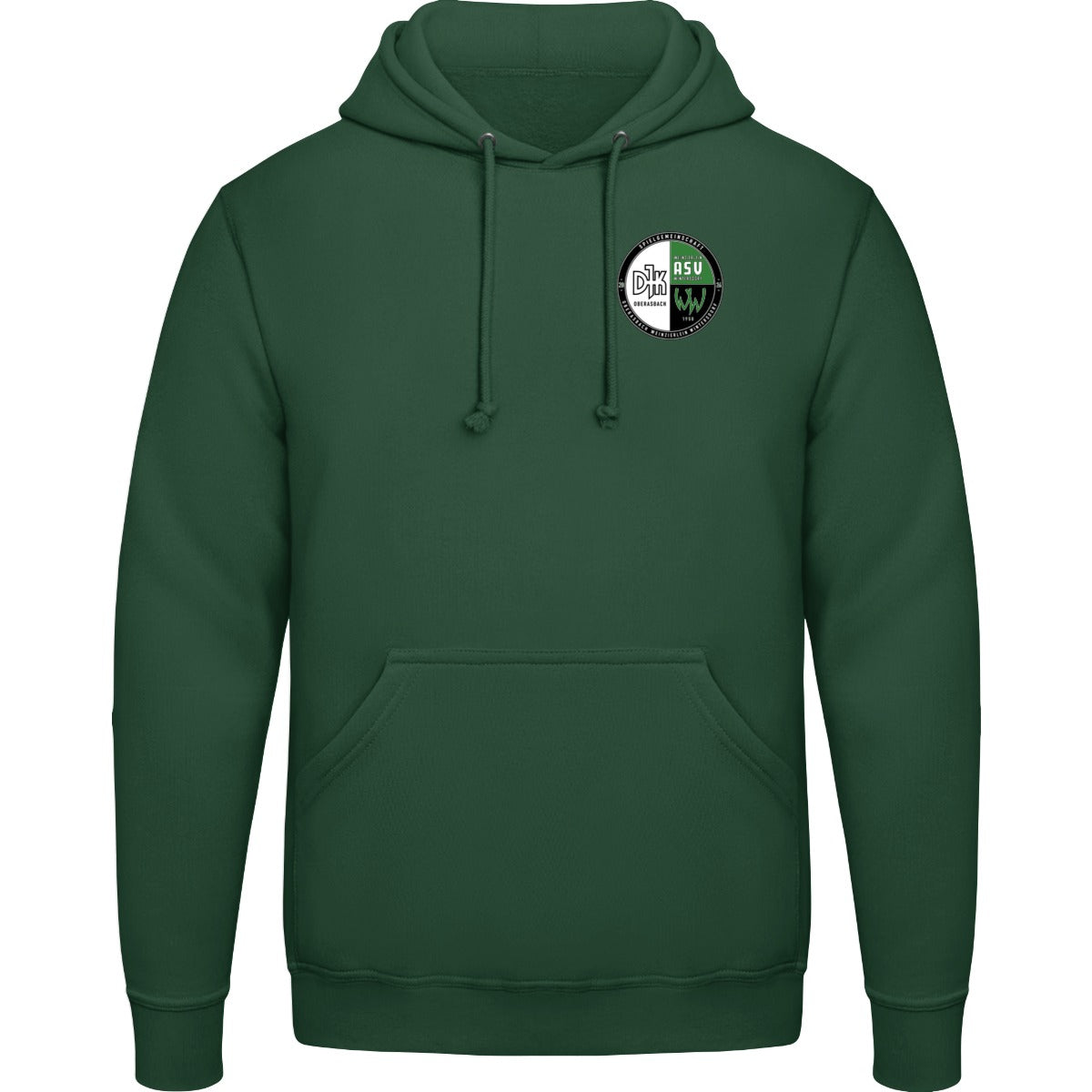 College Hoodie JH001 – Vereinslogo herzseitig Bottle Green Vorderseite