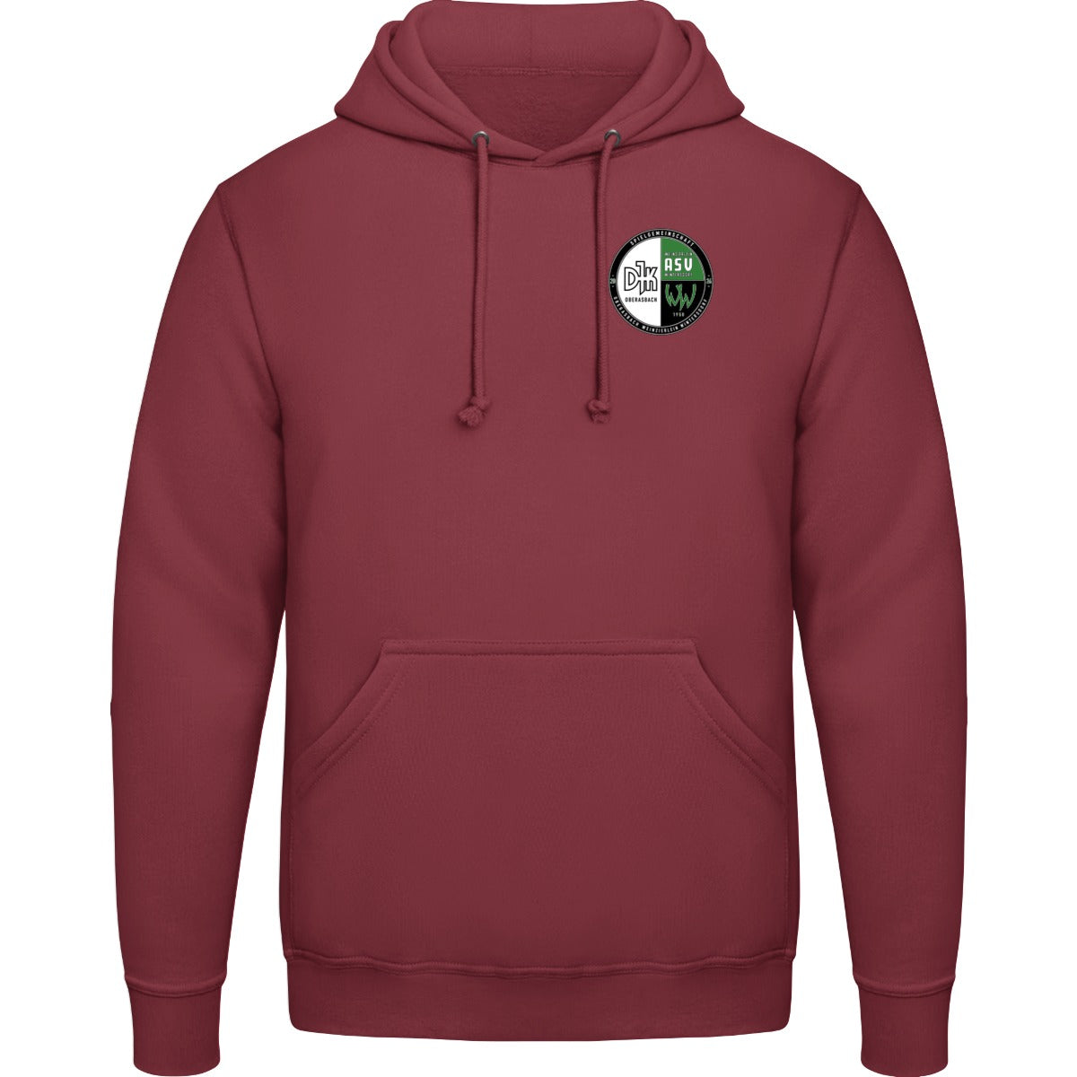 College Hoodie JH001 – Vereinslogo herzseitig Brick Red Vorderseite