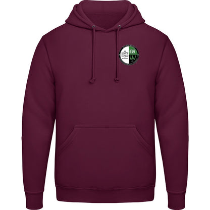 College Hoodie JH001 – Vereinslogo herzseitig Burgundy Vorderseite