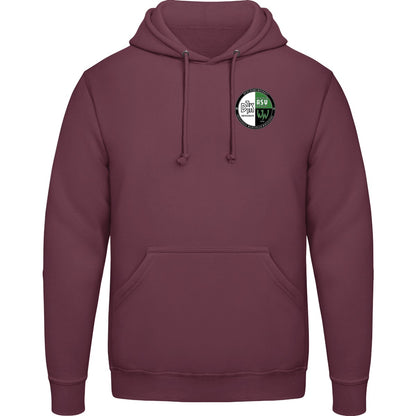 College Hoodie JH001 – Vereinslogo herzseitig Burgundy Smoke Vorderseite