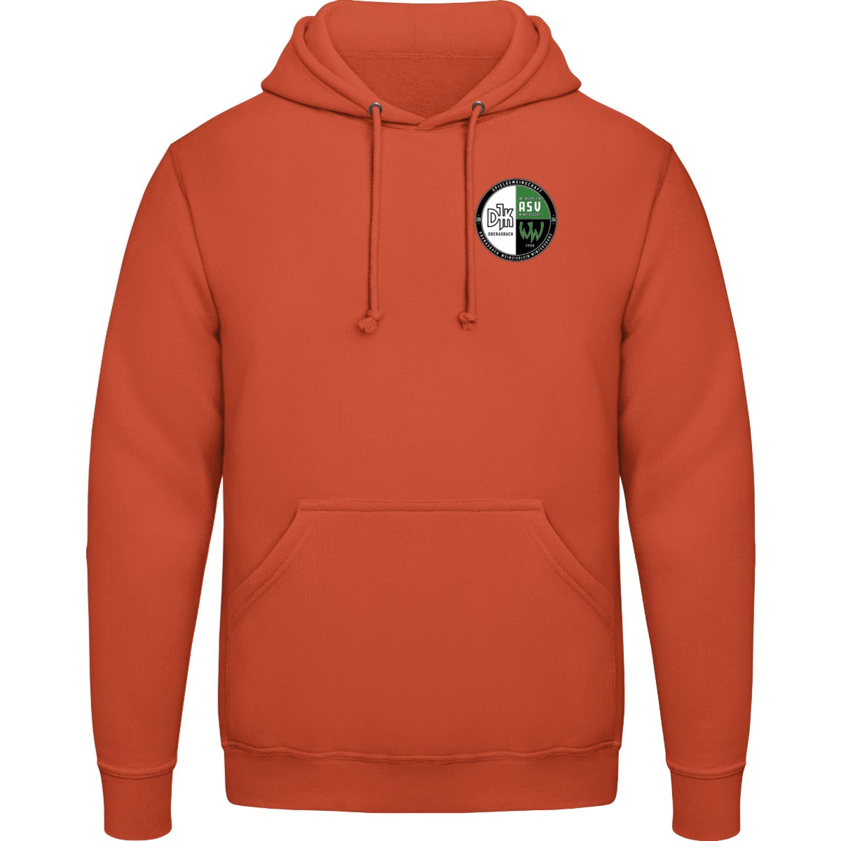 College Hoodie JH001 – Vereinslogo herzseitig Burnt Orange Vorderseite