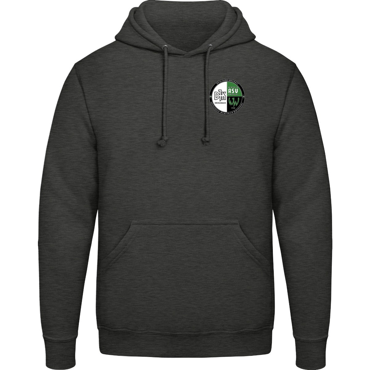 College Hoodie JH001 – Vereinslogo herzseitig Charcoal Vorderseite